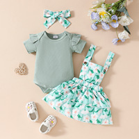 Ensemble de Barboteuses Unisexe pour Nouveau-nés Filles Bodys et Jupes en Tissu Tissé pour la Saison Printemps Automne