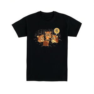 T-shirt Campfire Tales en coton noir, unisexe, taille adulte moyenne, design imprimé graphique - Product Image 2