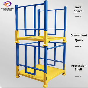 Étagère inclinée pliable au prix d'usine, durable, avec revêtement en poudre, portable, empilable, pour le stockage de tapis, de tissus et de rouleaux - Product Image 3