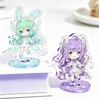 Expositor Giratorio Holográfico Personalizado de Acrílico Duradero para Figuras de Anime, Derivados de Animación DIY, Personajes de Dibujos Animados, Marca PUDE