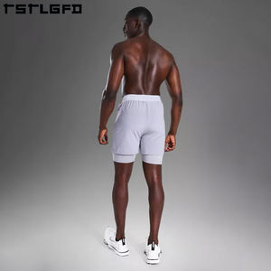 Pantalones cortos deportivos ecológicos para hombres 2 en 1 Pantalones cortos deportivos 5 pulgadas Entrenamiento personalizado Gimnasio Hombres Pantalones cortos de compresión - Product Image 5