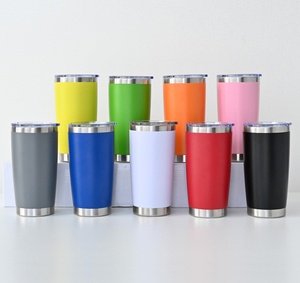 Custom Powder Coated 20oz Stainless Steel Double Wall Tumbler Vacuum Insulated <b>Reusable</b> Travel Coffee <b>Mug</b> Lid Straw 12-24 Hours - Product Image 4