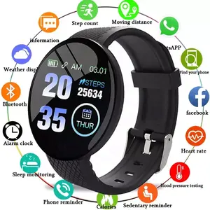 D18 Thông Minh Đồng Hồ Người Đàn Ông Phụ Nữ Smartwatch Huyết Áp Không Thấm Nước Đồng Hồ Kỹ Thuật Số Thể Thao Tập Thể Dục Tracker Đồng Hồ