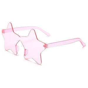 Lunettes de soleil sans monture, lunettes de soleil monobloc, lunettes de soleil colorées en forme de cœur de pêche - Product Image 3