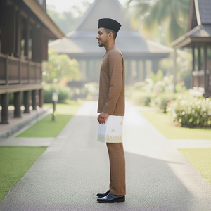 Borong Exclusive Casual Baju Melayu Teluk Belanga Ironless Cotton German Raya 2025 Breathable Wholesale Direct Ready Stock - Product Image 3