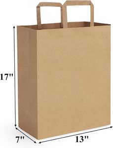 Sacchetti di Carta Kraft Riciclata Economici con Manico a Nastro Piatto, Personalizzabili per Negozi di Abbigliamento e Asporto - Product Image 2