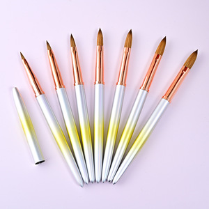 แปรงอะคริลิคด้ามโลหะไล่เฉดสีฤดูร้อน ขน Kolinsky Sable ขนาด 6 8 10 12 14 สำหรับอุปกรณ์ช่างทำเ<span class=keywords><strong>ล</strong></span>็บ <span class=keywords><strong>แนะนำ</strong></span>เป็นอย่างยิ่ง - Product Image 1