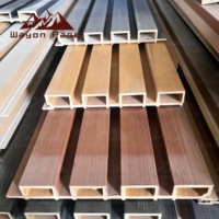 Panel de Pared Exterior Wayon, Rejilla con Diseño de Madera 3D, Revestimiento Exterior Resistente al Agua y a los Rayos UV para Decoración