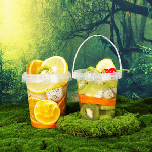 Seau à Boissons en Plastique PP Transparent de Qualité Alimentaire avec Poignée et Couvercle 500ml 700ml 1000ml Grande Capacité pour Jus, Lait, Thé à Emporter - Product Image 5