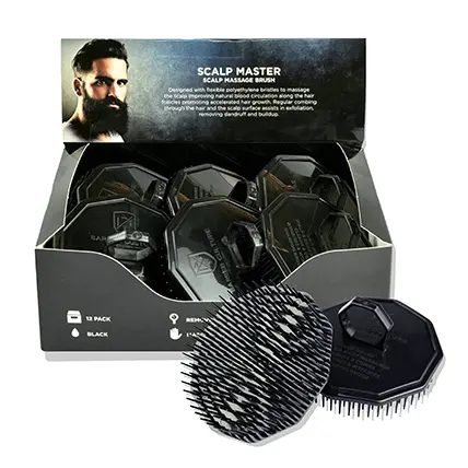 Plastica Sculpt Master Massage spazzola per barba pettine spazzola per capelli rotonda Skalp a forma di cuore setola in acciaio massaggiatore per cuoio capelluto in plastica