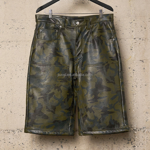 Pantaloncini Cargo da Uomo in <span class=keywords><strong>Pelle</strong></span> Mimetica con Doppio Ginocchio, Stile Baggy per Edilizia, Produzione Personalizzata - Product Image 1