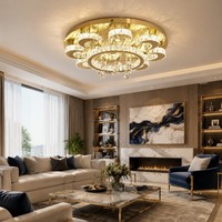 Plafonnier LED moderne en forme de fleur avec certification SAA, en cristal, pour la décoration de la maison, luminaire de plafond élégant