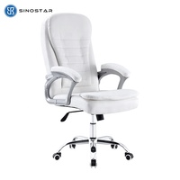 Chaise de bureau confortable à dossier haut en cuir avec design ergonomique pour utilisation en atelier Style exécutif contemporain