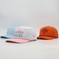 Casquette de baseball personnalisée pour homme, 5 panneaux, avec logo brodé 3D, patch en caoutchouc PVC polyester bicolore de haute qualité, pour course à pied et golf