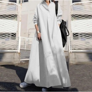 Abito Lungo da Donna con Colletto <span class=keywords><strong>e</strong></span> Vita Naturale - Stampa Digitale Semplice ed Elegante per Uscite Quotidiane <span class=keywords><strong>e</strong></span> Vacanze - Product Image 3