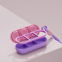Boîte de rangement pour pilules miniature portable de couleur personnalisée, boîte à pilules pour une journée avec 3 compartiments, facile à transporter pour un usage quotidien ou en voyage
