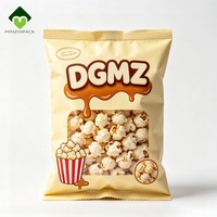 Sachet d'emballage personnalisé pour pop-corn, qualité alimentaire, pochette verticale avec fenêtre pour chips, noix, bonbons et autres aliments