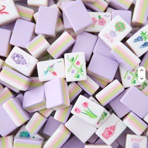 ชุดไพ่นกกระจอกอเมริกัน 160 ชิ้น แบบใส 4 ชั้น สีชมพู ลวดลายลิง  อะคริลิคแกะสลักอย่างหรูหรา รับผลิตตามสั่งขายส่ง - Product Image 1