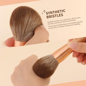 Grand ensemble de pinceaux de maquillage végétaliens moelleux Poils synthétiques sans cruauté Pinceau à poudre bronzante à couverture complète avec boîte-cadeau - Product Image 2