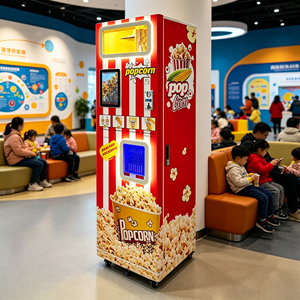 เครื่องทำป๊อปคอร์นลมร้อนอัตโนมัติเชิงพาณิชย์ขนาด 32 นิ้ว พร้อม Wifi รองรับการชำระเงินหลายรูปแบบ ตู้จำหน่ายสินค้าอัตโนมัติสำหรับสวนสนุก - Product Image 1