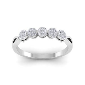 Anillos de Diamantes Cultivados en Laboratorio con Corte Vintage para Mujer, Oro Blanco con Engaste de Canal, Baño de Rodio, Forma de Flor, Anillo de Boda, Certificado IGI - Product Image 3