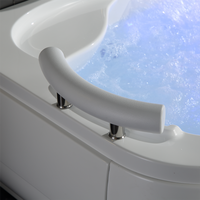 Bañera de Hidromasaje Acrílica Moderna Independiente para 2 Personas, para Baño Interior, con Altavoz Bluetooth y Certificación CE