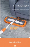 Commercial industriel 80cm Long manche Chenille vadrouille plate grande surface hôpital hôtel personnalisation dépoussiérage nettoyage des sols