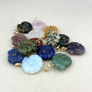 Pendentifs en coquille sculptée en forme de <span class=keywords><strong>trompette</strong></span>, plaqués or, en zircon et pierres précieuses naturelles, amazonite, escargot de mer, vente en gros, pour cadeau d'amis, bijoux DIY - Product Image 2