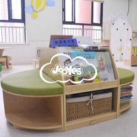 Mini bibliothèque en bois pour enfants de maternelle avec siège rembourré, coin lecture, étagères pour enfants de maternelle, armoire de rangement