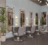 Miroir de Maquillage Rectangulaire Mural Moderne, Éclairé sur Toute la Longueur, Anti-buée IP44, Écran Tactile, Corps Entier, Cadre en Alliage d'Aluminium, pour Salon