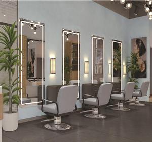 Hiện đại tường đầy đủ cơ thể mặc quần áo defogger đầy đủ chiều dài màn hình cảm ứng 3 màu ánh sáng lên gương cho Salon đồ nội thất salon tóc gương - Product Image 2