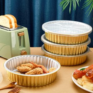 870ml Aluminum Round <b>Foil</b> <b>Container</b> 180*150*45mm Disposable Takeaway Food <b>Container</b> Aluminum <b>Containers</b> with clear Lids - Product Image 3