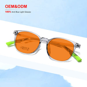 Gafas OEM TR90 con Marco Cuadrado, Lentes Naranja con Bloqueo de Luz Azul, Ligeras, de Alta Calidad, Unisex, Venta al Por Mayor - Product Image 1