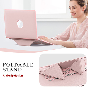 สำหรับ <span class=keywords><strong>Mac</strong></span> Book <span class=keywords><strong>Air</strong></span> 13 2018/2020 A2337 A1932 A2179 <span class=keywords><strong>M1</strong></span>เคสฝาครอบพลาสติกแบบสากลพร้อมขาตั้งกันชนที่ซ่อนอยู่ - Product Image 2