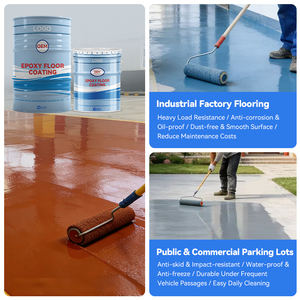 Peinture époxy aqueuse trois-en-un Qianlang pour sols, revêtement liquide bicomposant antidérapant et résistant à l'usure pour surfaces en ciment - Product Image 3