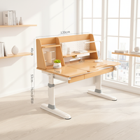 Bureau d'étude moderne en bois massif pour enfants, gain de place, hauteur réglable, design ergonomique et écologique pour chambre et bureau à domicile