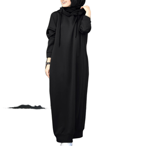Loriya2024 <span class=keywords><strong>XXL</strong></span> Vintage Pure Color Abaya Kleid Kapuzen pullover für Frühling Atmungsaktives Polyester material Hergestellt für Dubai <span class=keywords><strong>Middle</strong></span> - Product Image 1
