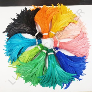 Fabricant pas cher vente 35-40 cm blanchi lâche plume de queue de coq plume pour <span class=keywords><strong>carnaval</strong></span> bricolage décoration - Product Image 2