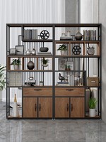 Étagère de séparation en fer forgé, bibliothèque de bureau, cloison en bois massif, armoire de rangement pour salon, casier non pliable