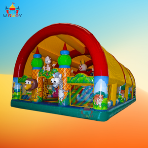 Nouveau design de parcours d'obstacles gonflable semi-fermé pour adultes, jeux de plein air, sauteurs, matériau PVC, installation facile, 10X5X5M - Product Image 5