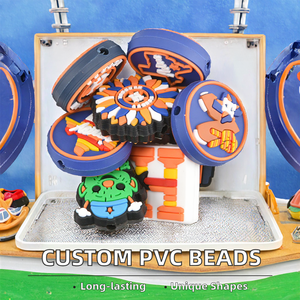 <strong>Wholesale</strong> Custom Durable <strong>Silicone</strong> and PVC <strong>Beads</strong> Keychain Pendants Soft Focal <strong>Beads</strong> Trending Charms for Pen Top Decoration - Product Image 2