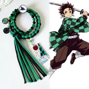 Hot Selling 20 Styles Anime Bead <b>Bracelet</b> Tanjirou Nezuko Woven <b>Rope</b> <b>Bracelet</b> for Women <b>Bracelet</b> Tassel Pendant Wristband Bangle - Product Image 2