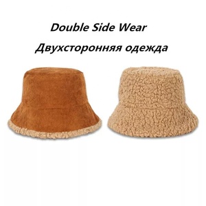 Venta caliente invierno otoño mantener el calentamiento Panamá mullido PANA doble cara desgaste al aire libre Unisex pescador lavabo gorras cubo sombreros - Product Image 2