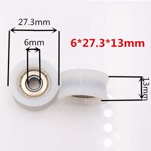 6-27, 3-13mm 626 ZZ BEARING U Rodillo de plástico de nailon ranurado Rodillo de puerta corredera para puerta corredera - Product Image 1