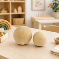 Boules en bois de hêtre de 15 cm, sphères non finies pour artisanat, 2 pièces, pour la peinture des enfants, bricolage, OEM personnalisé