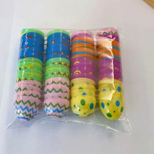 Œufs de Pâques imprimés colorés, design torsadé, œufs en plastique dorés personnalisables - Product Image 1