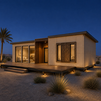 Villa modulaire préfabriquée en acier léger de style moyen-oriental moderne avec écrans décoratifs pour projets hôteliers et résidentiels