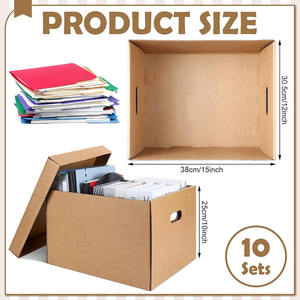 Cartoni di archiviazione per documenti d'archivio marrone Kraft scatole sfuse prive di acido in cartone ondulato tamponato per archiviazione di foto scatola d'archivio - Product Image 3