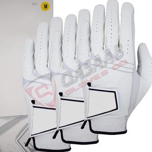 2025 Logo personnalisé blanc-couleur coloré doux cuir véritable Cabretta peau de daim de haute qualité-cuir maillé-gants de golf - Product Image 1