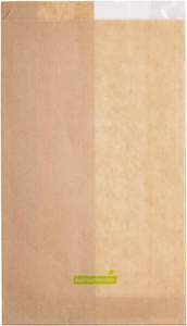 Bolsas de Papel Kraft Desechables Ecológicas de 5.24x6.35x25.40cm con Ventanas Laterales Resistentes a la Humedad <span class=keywords><strong>para</strong></span> Aperitivos, Galletas, Palomitas de Maíz, Papas Fritas - Product Image 2